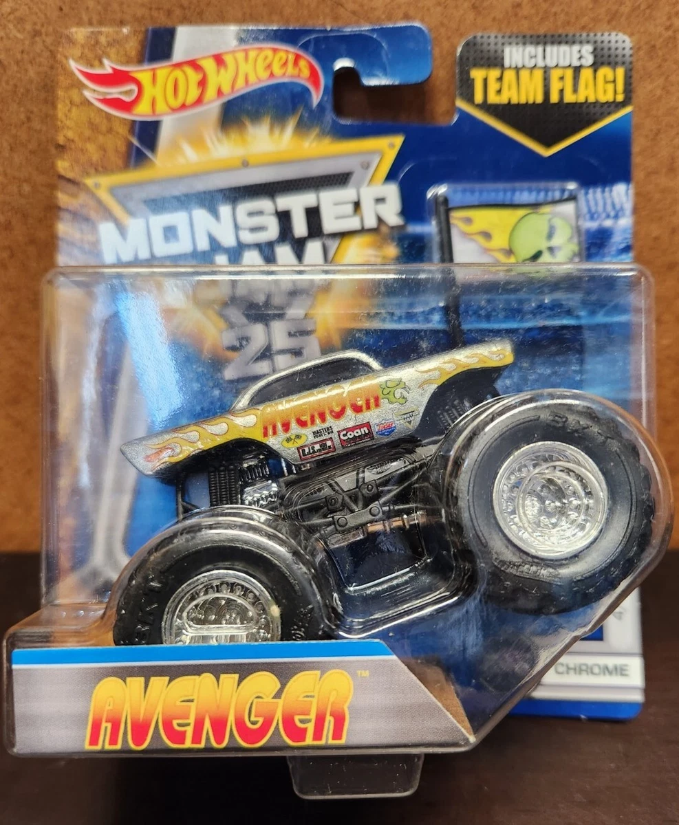 2017 Hot Wheels 1 64 Scale Monster Jam Chrome Avenger with Team