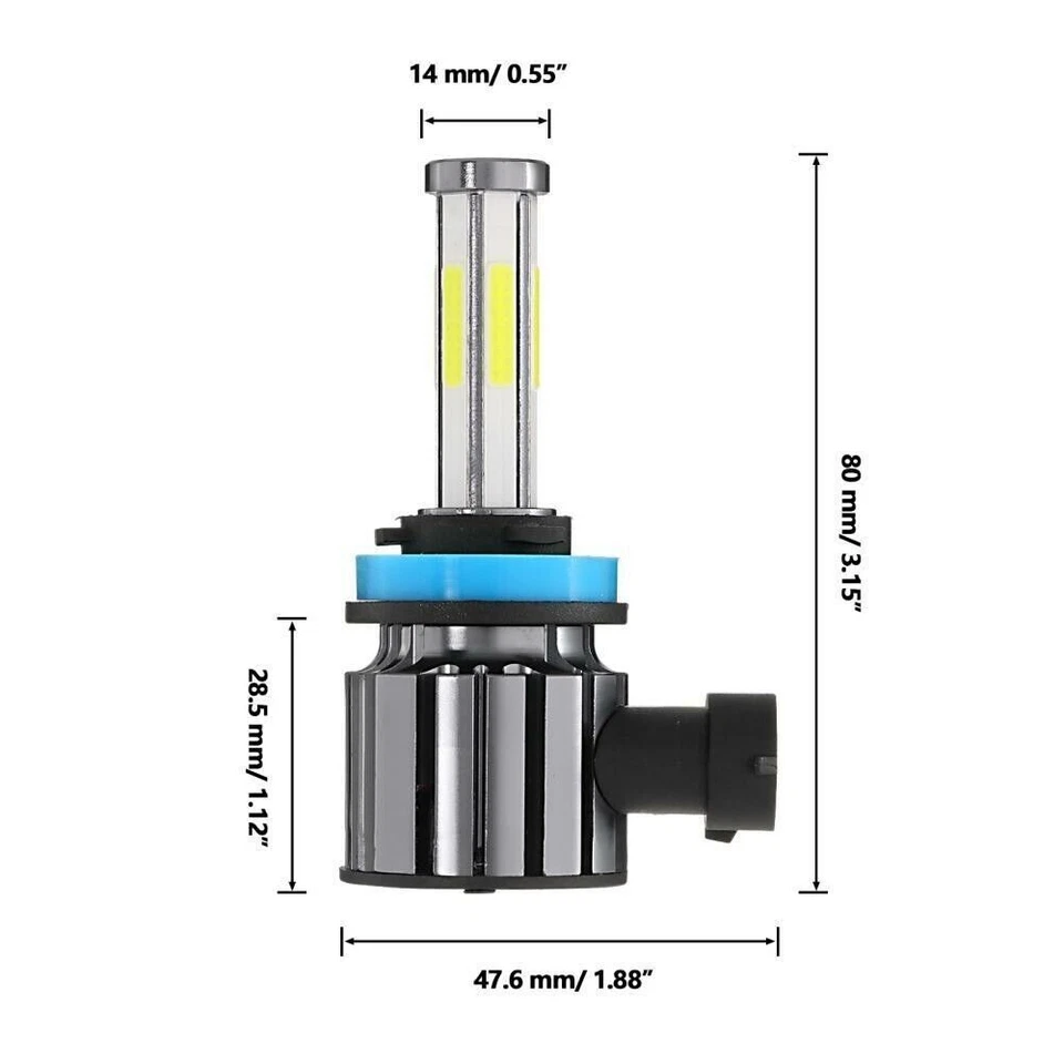 For Mitsubishi Triton MR 2018-2022 6 Sides H11 LED Low Beam 6500K Conversion Kit - image 2 of 4