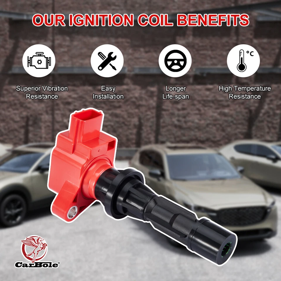 Paquete de 4 bobinas de encendido UF540 para Mazda 3 6 CX7 MX-5 Miata L4 2,0 L 2,3 L 2,5 L C1683 Foto 2 de 4