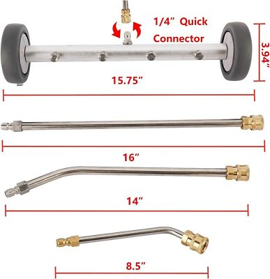 #ad 4000 PSI Pressure Washer Undercarriage Cleaner 16quot; Under Car Water Broom w Wands $40.99