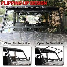 Front Flip Split Windshield for CFMOTO UFORCE 1000/XL 2019-2025 PC Full Window