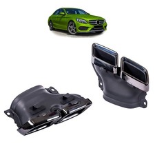 Schwarze Auspuffblenden passend für Mercedes C E S GLC GLE Klasse 2015-2020 Schwarze Auspuffblenden passend für Mercedes C E S GLC GLE Klasse 2015-2020