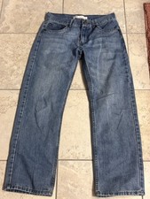 Levis 505 Youths Blue Jeans Stretch Denim Size 18 Regular Tag Size 29x28