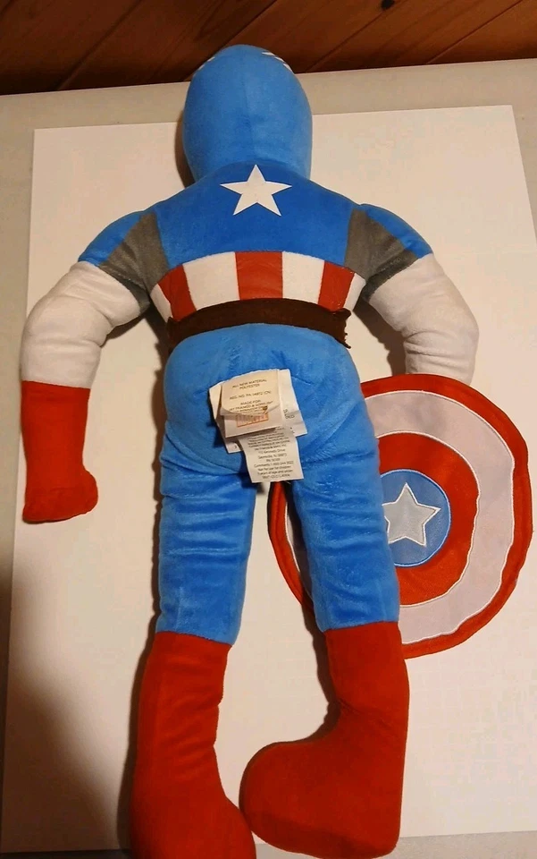 Marvel Vengadores Capitán América Muñeco de Peluche Escudo Superhéroe Juguete 24” Foto 4 de 4