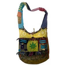 Colorful Nepal Patchwork Sling Bag Boho Hippie Festival Crossbody 100 Cotton