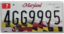 *BARGAIN BIN*  2016 Base Maryland License Plate #4GG9995