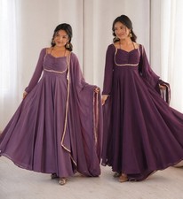 Indian Anarkali Gown Long Dress Party Wear Dupatta Set For Women