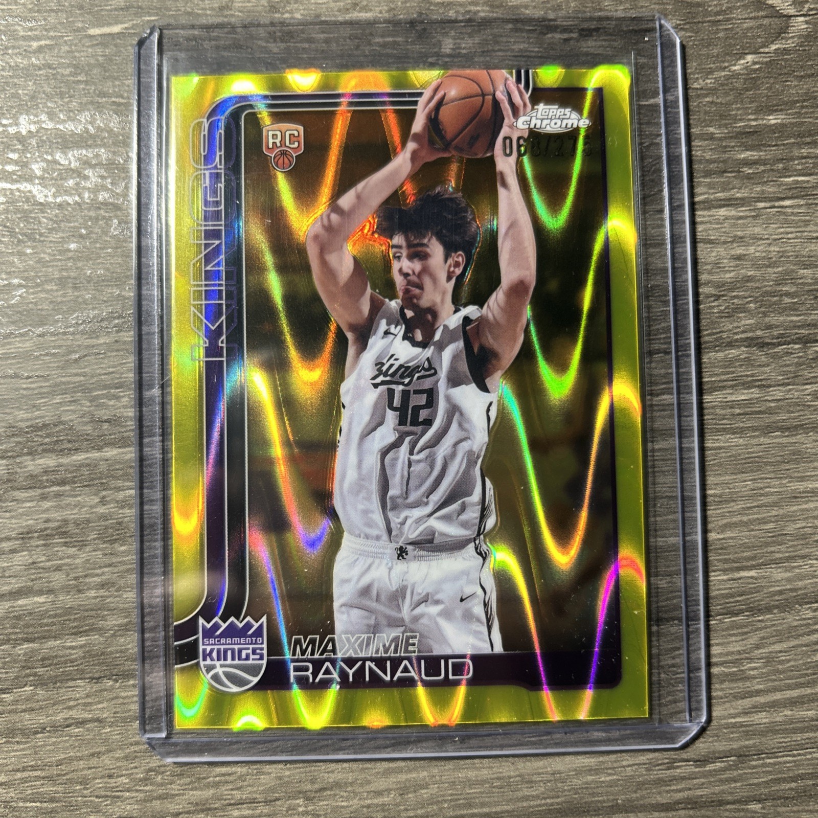 2025-26 Topps Chrome #293 Maxime Raynaud Yellow Raywave Refractor Rookie 68/275