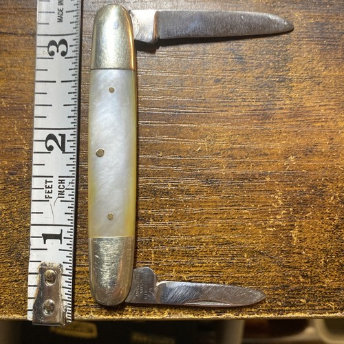 Vintage A.W. Wadsworth & Sons Germany 2 blade Pen knife MOP handle - Picture 3 of 9