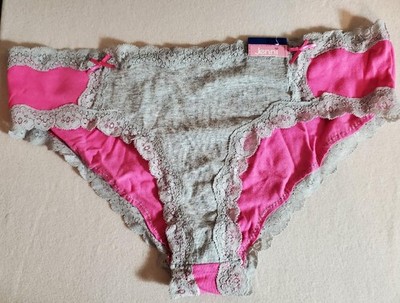 NWT JENNI COTTON SPANDEX HIPSTER PANTIES LACE WAISTBAND ROSE HEATHER917507 XL
