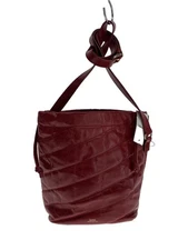 A.P.C. Drawstring Shoulder Bag in Red Leather
