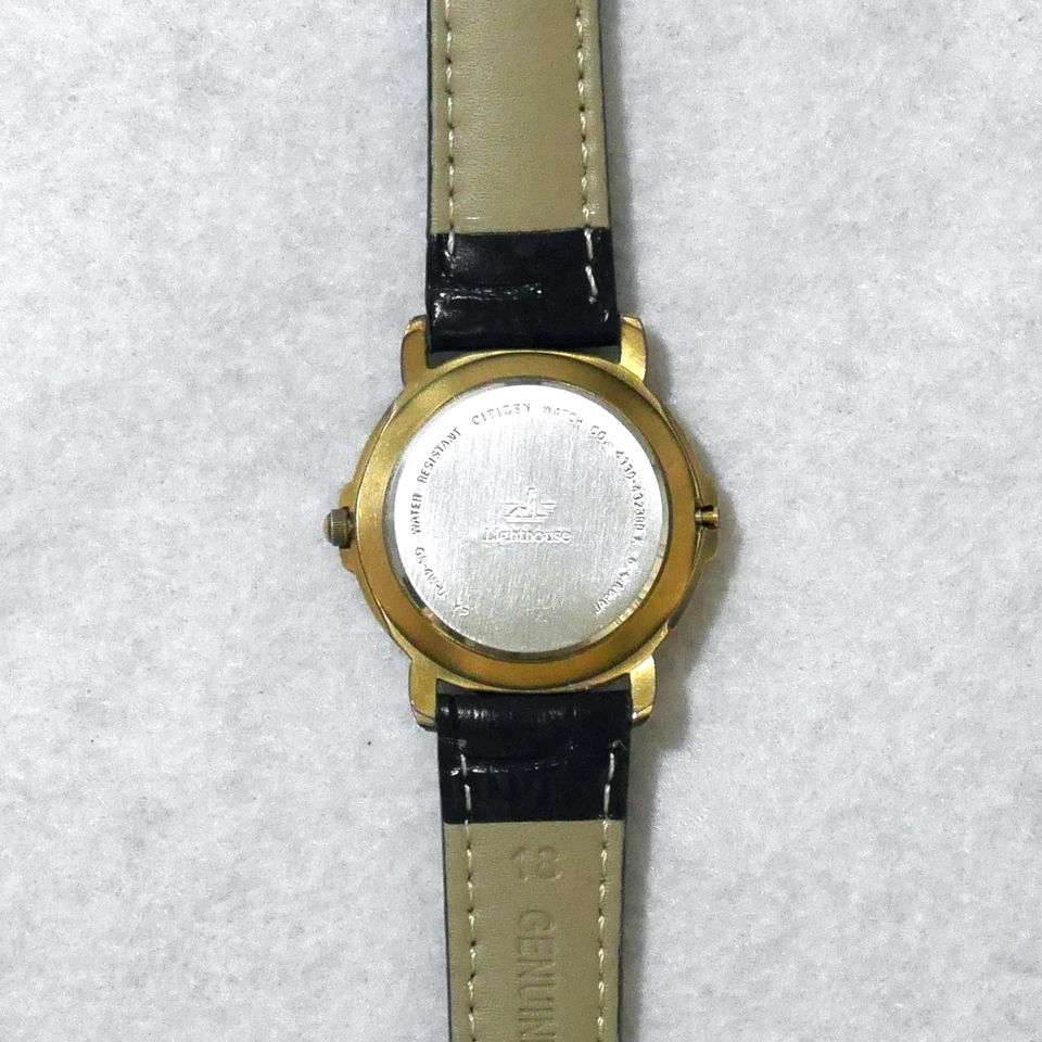 CITIZEN Lighthouse 4330 1989 Cream Sun & Moon Triple Calendar Roman index Japan - image 4 of 4