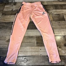 Adidas  Men's AEROREADY Trac Pants  Size Small  Pink  Black  Ankle Zip