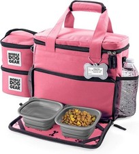 Mobile Dog Gear Small Pink Dog Luggage Week Away Bag with Accessories