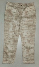 Womens Chico's Perfect Stretch Girlfriend Slim Ankle Jeans. Sz 2 Tan/White Print