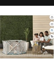 Regalo My Portable Play Yard Indoor and Outdoor, Washable, Aqua,6-Panel, 48 Inch