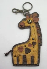 Chala Giraffe Faux Leather Key Chain Fob Charm NWOT