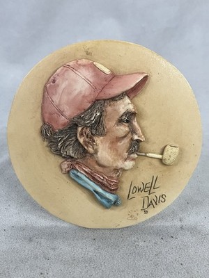 Schmid LOWELL DAVIS ''SELF PORTRAIT'' Figurine Plaque Profile DOUBLE SIGNED!