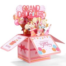 Happy Birthday Pop Up Card set 3D Large Musical Greeting with Envelope