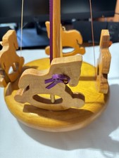 Vintage Handcrafted Wooden Horse Carousel