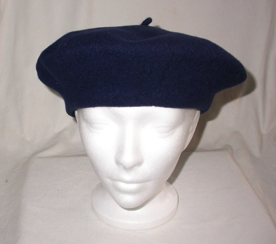 Винтажный поле усадьбы берет шляпа темно синий шерсти Чехии один размер Sassy континентальный - Изображение 2 из 4