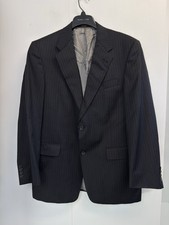 Hart Schaffner Marx Men's 40R 2-Button Blazer Black Blue Stripe Made in USA