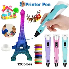 3D Printing Pen Set 3D Drawing Pen with Led Display 12 Color Filament Kids Gift