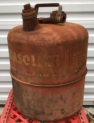 Metal Gas Can 5 Gallon vintage oil fuel eagle