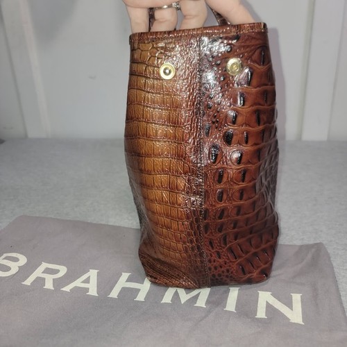 Borsa Brahmin Julian Pecan grande borsetta tote tote tote goffrata con parapolvere - Foto 8 di 14