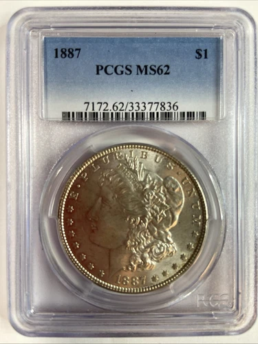1887 Morgan Silver Dollar PCGS Certified MS62