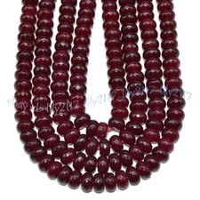 Faceted 6x10mm Natural Dark Red Garnet Rondelle Gemstone Loose Beads 15'' Strand