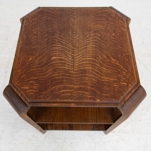 Attractive Solid Oak 3 Tier Art Deco Side Table C1930 - Picture 8 of 12