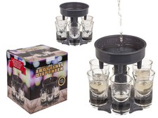 Schnapsglas Spender mit 6 Gläsern Shots vert...