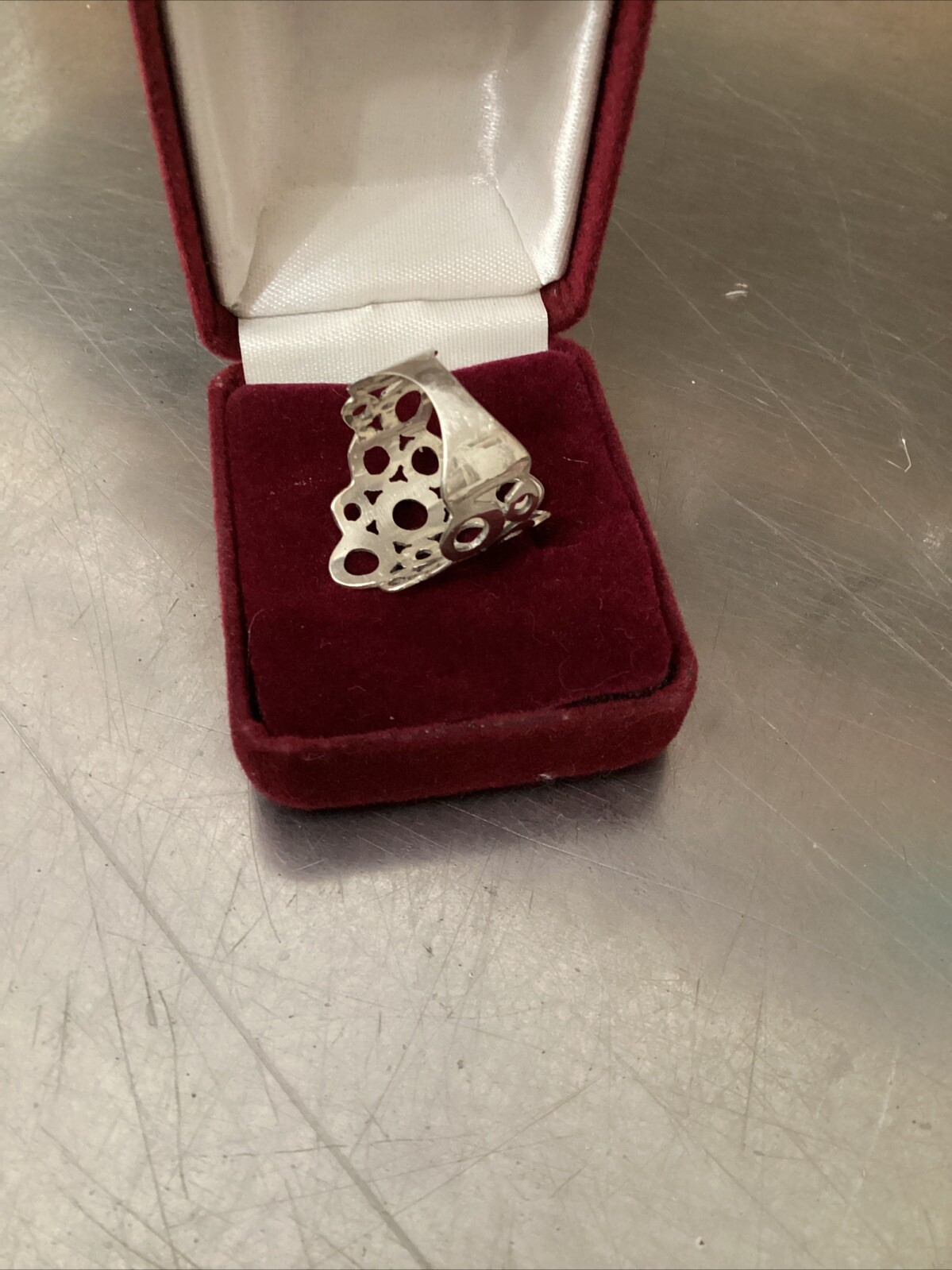 Geometric Flat Circles Bubbles Wide Sterling Silv… - image 3