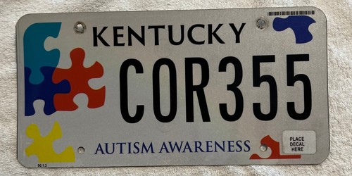 LICENSE PLATES KENTUCKY AUTISM AWARENESS COR 355 - 第 1/1 張圖片