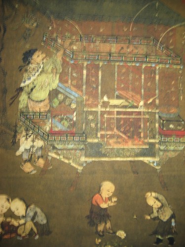 Alte chinesische antike Gemälderolle Reispapier Kinder von Xu Sheng - Bild 4 von 6