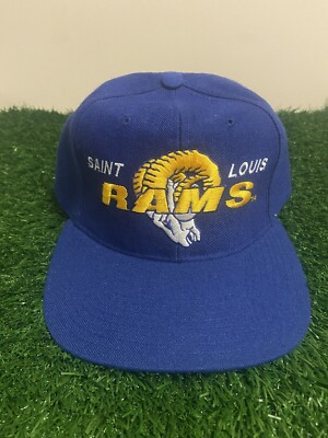 Vintage 90s Saint Louis Rams Team NFL Cap Snapback Hat New Era Pro