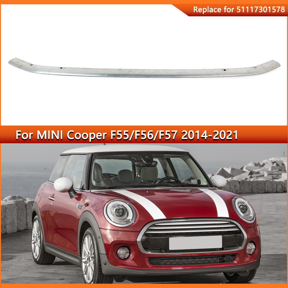 For Mini Cooper F56 F55 F57 Front Bumper Lower Carrier Impact Bar