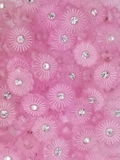 SIZE 18L - 7/16", FLOWER SHANK BUTTON, PINK, 1 GROSS, SHINY FINISH