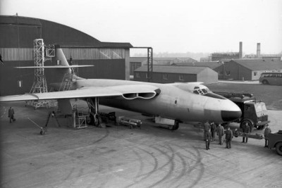 Flugzeug Vickers Valliant B1 V Bomber RAF Marham Norfolk Boden CR - 4x6 Foto