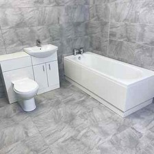 White Gloss Bathroom Vanity Suite 1500 1600 or 1700 Bath Inc Taps
