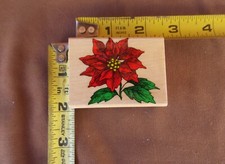 2 1/2" x 1 3/4" Poinsettia Bloom Rubber Stamp E 830 - Hero Arts
