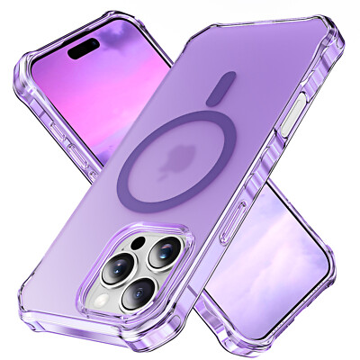For iPhone 16 Pro Max 15 14 13 12 Shockproof Matte TPU+PC Case Mag Safe Cover