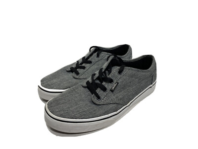 Vans Atwood Gray Canvas Casual Skateboard Sneaker Size Youth