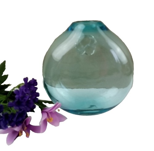 Vase Dame Jeanne Atmosphera En Verre Recyclé Bleu Orage - Élégance Écologique H35 Cm