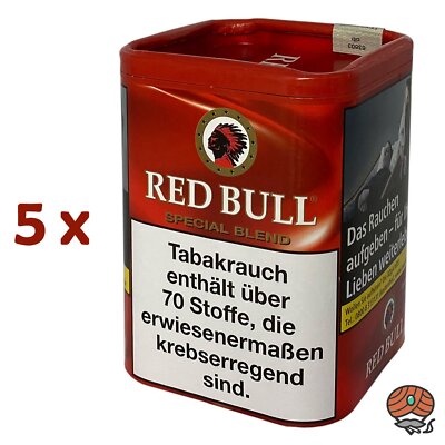 Red Bull Special Blend Feinschnitt- Zigaretten- Dreh- Stopf-Tabak Dose 5x 120g