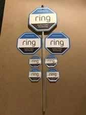  New Ring Security Yard Sign w/ 4 Decals & 2 Laminated Signs 