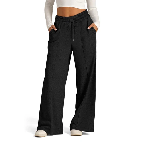 Damen Jogginghose mit weitem Bein Unterteil Freizeit Sport Jogging Hose - Bild 24 von 36