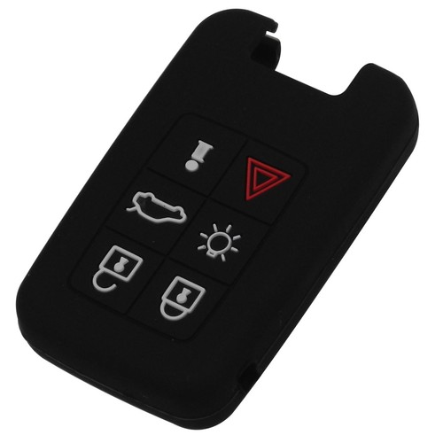 Fit Volvo V40 S80 XC60 6 Button Remote Key Fob Silicone Skin Case Cover Black - Picture 3 of 10