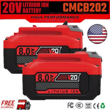 2 PACK For CRAFTSMAN CMCB204 20V 8.0Ah Battery V20 20 Volts Lithium-ion Battery